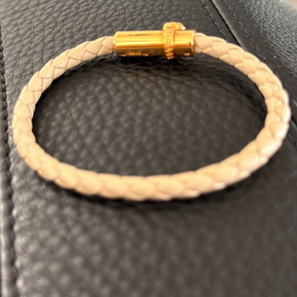 Versace Leather and Brass Medusa Head Cuff Bracelet, size Medium or Large - Picture 6 of 14